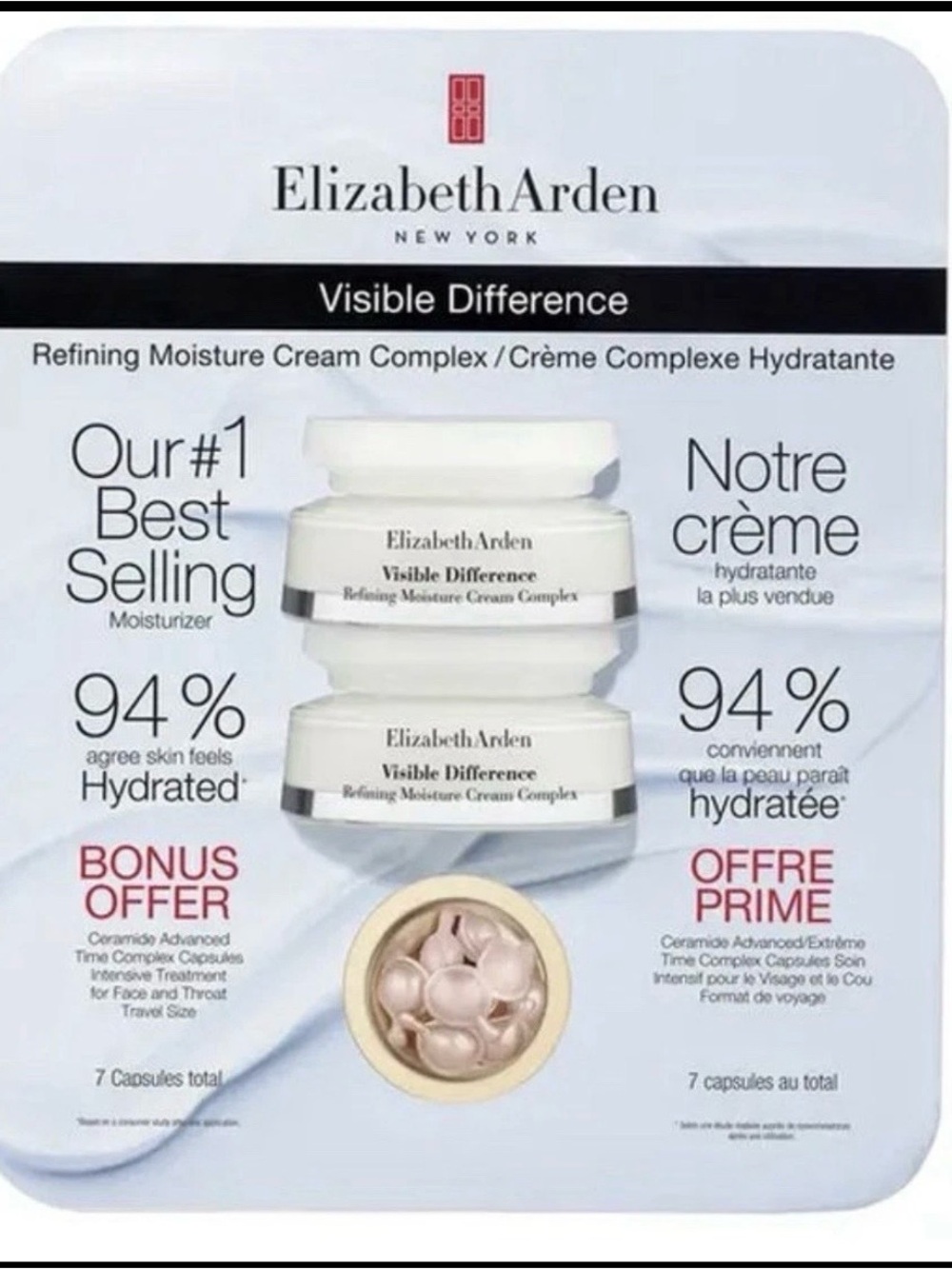 Elizabeth Arden Visible Difference Moisturizer & Capsules - White